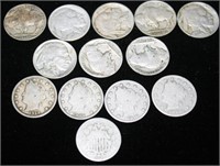 Shield Nickel, V Nickels, Buffalo Nickels