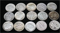 $1.50 face Pre 64 Roosevelt Dimes