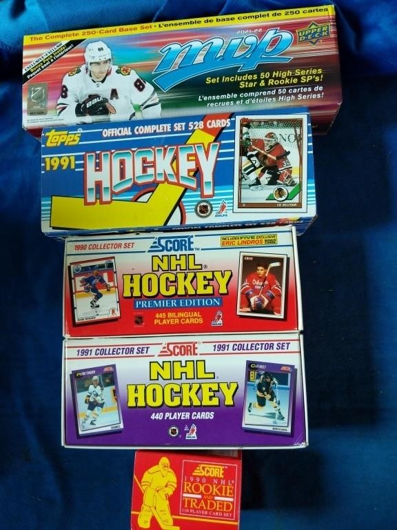 Boxes of hockey cards