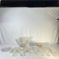 Variety of Clear Glass and Punch Bowl