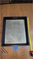 19 1/2 x 16 1/2 black and metal textured tray