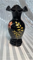 Fenton 100th Anniversary Vase Black/Ebony Hand