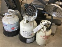 3 propane tanks with heating element attachments