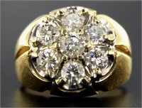 14kt Gold Men's 2.50 ct KY Cluster Diamond Ring