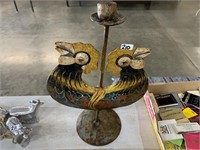 METAL ROOSTER CANDLE HOLDER