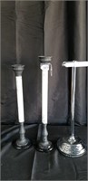 Pair Of Candle Sticks And Toilet Paper Holder