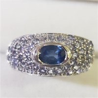 $160 Silver Tanzanite Sapphire Ring