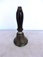 Small Antique Brass Bell W/ Wood Handle