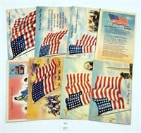 1940's Color Litho US Patriotic Post Cards