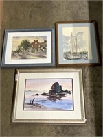 3 Framed Watercolor Paintings (General Lee).