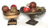 Ornate Centerpiece Bowls with Decorative Spheres