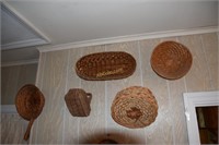 All Baskets on Hall Wall Plus Clock & Tray