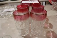 12 - Tiffin King's Crown Ruby Cran Glasses