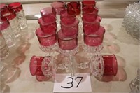 14 - Tiffin King's Crown Ruby Cran Goblets