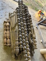 Entire lot of bed spindles and bed legs