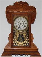 ornate oak Gingerbread shelf clock