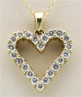 14kt Gold 1.00 ct Diamond Heart Pendant