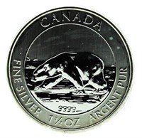 2015 Canada 1.50 Oz. Bison $8 Silver Argent Pur