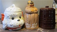 (3) Various cookie jars. Tallest measures: 11".