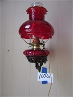 Cranberry Lamp with Metal Wall Hanger