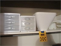 Shades and Plastic Containers with Drawers