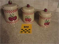 3 Piece Apple Canister Set