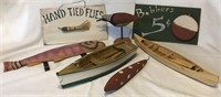 Collection of Wooden Boat/Fish Decor