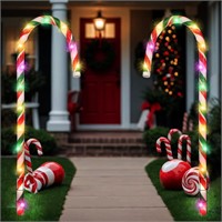 2pk 6ft Giant Candy Cane Lights  Outdoor Decor