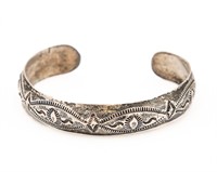 W. Tracy Navajo Sterling Cuff Bracelet