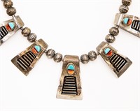 T&J Begay Navajo Zuni Sterling Necklace