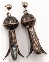 Navajo Sterling Squash Blossom Dangle Earrings