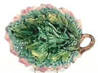Etruscan Majolica Leaf Platter Griffen Smith Hill