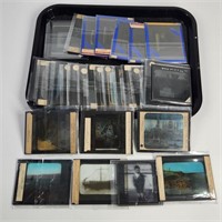 ASSORTED LOT OF ANTIQUE GLASS SLIDES