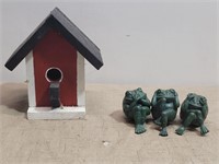 Bird House and Frog Friends