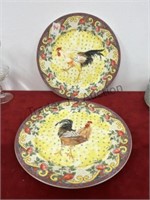 Pair of Rooster Plates