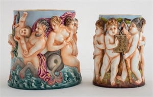 Neapolitan Capodimonte Porcelain Beakers, 2