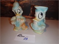 AMERICAN BISQUE DONALD DUCK PITCHER AND BANK