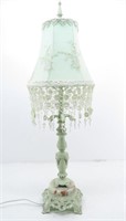 Fancy Shabby Chic Lamp w/ Lace Overlay Shade