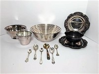 Silverplate Serving Bowls and Small Spoons