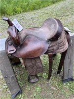 LEATHER BIG HORN 17" HORSE SADDLE