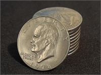 (10) Eisenhower $1.00 Coins