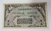 $1 Series 481 Military Payment certificate.