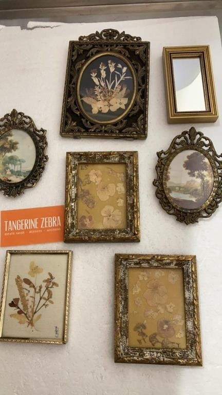 Lot of Small Frames with Dried Flowers & Leaves