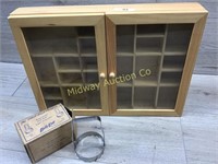 WOOD DISPLAY CABINET WITH GLASS FRONT