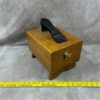 Vintage Wooden Shoeshine Box