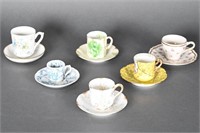 Antique Hand Painted Porcelain Demitasse Cups 12pc