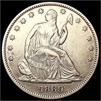 1869 Seated Liberty Half Dollar CLOSELY