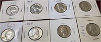 8 1964 Washington Silver Quarters