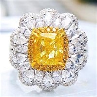 1.2ct Natural Yellow Diamond 18Kt Gold Ring