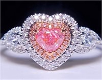 Natural Pink Diamond 18Kt Gold Ring